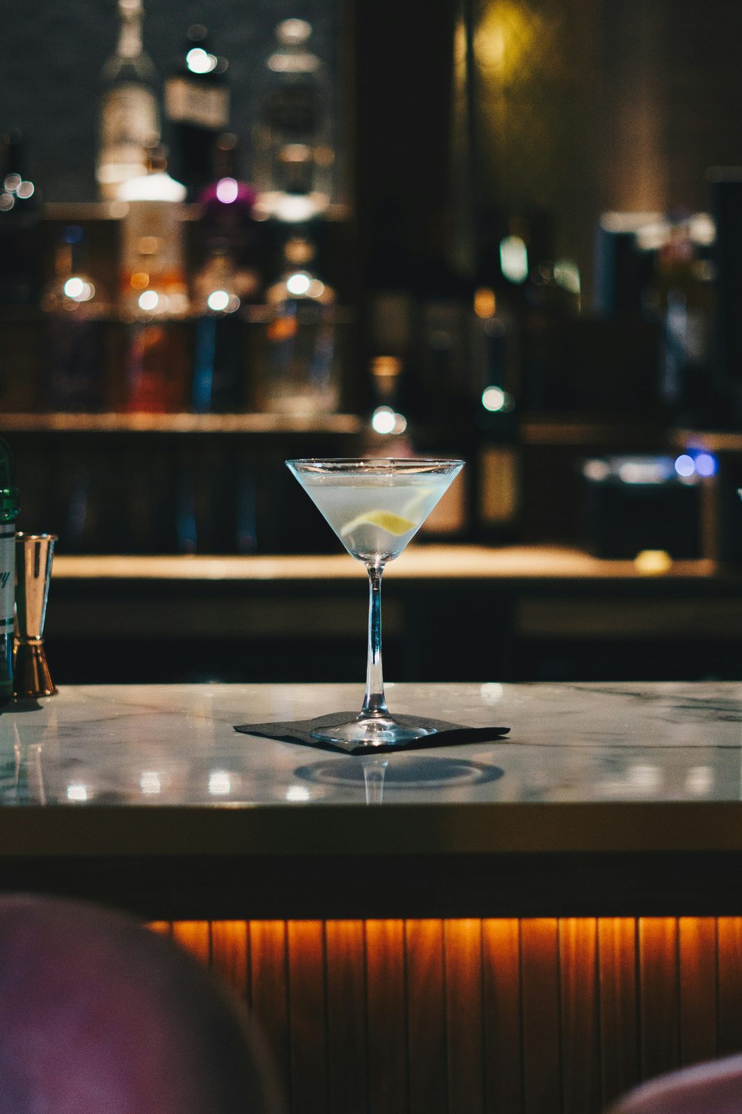 A martini on the marble bar